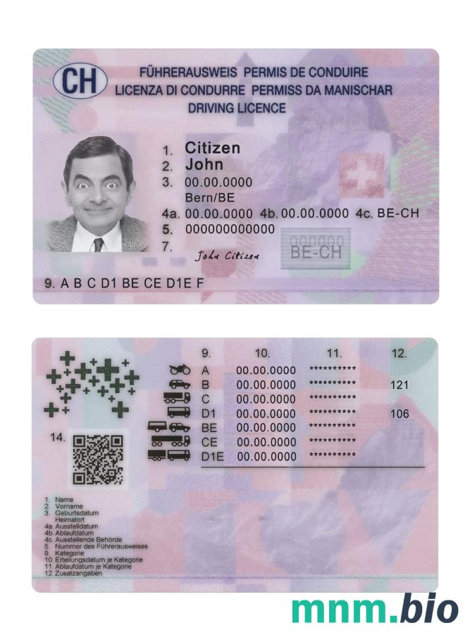Szwajcaria prawo jazdy 2023-obecnie ze wszystkimi czcionkami
